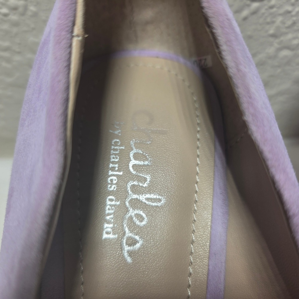 Charles by Charles David Lavender Suede Pointed Toe Kitten Heel Pumps Size 9M - Picture 8 of 8
